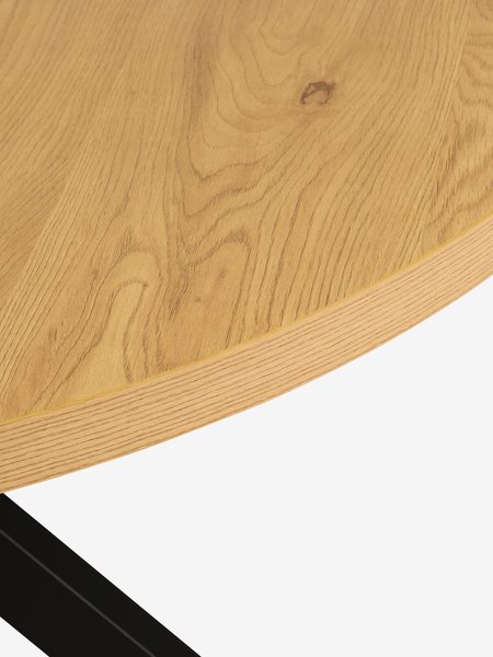 NORTOFT D120 warm oak + 4 JONSTRUP teddy off-white