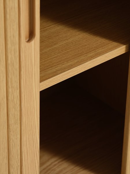 Cabinet LYNGVIG 90 cm 2 tambour doors natural oak