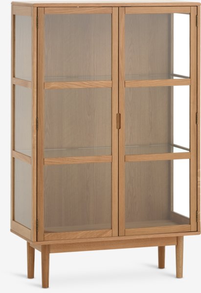 Display cabinet VESTERBY low 2 doors natural oak