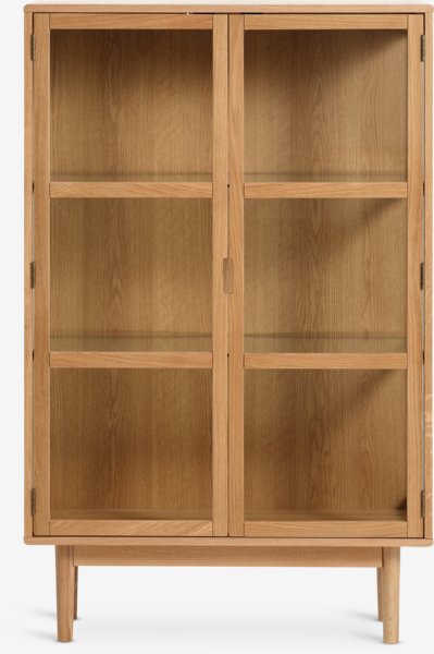 Display cabinet VESTERBY low 2 doors natural oak