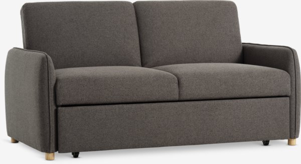 Canapé convertible LYSTRUP 2 places tissu gris foncé