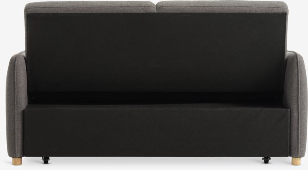 Divano letto LYSTRUP 2 posti tessuto grigio scuro