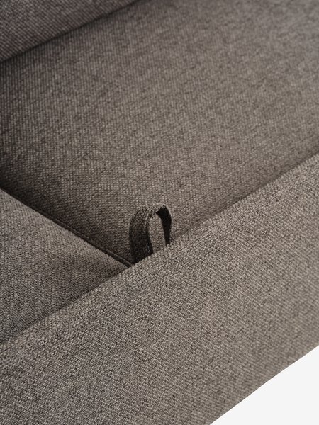Divano letto LYSTRUP 2 posti tessuto grigio scuro