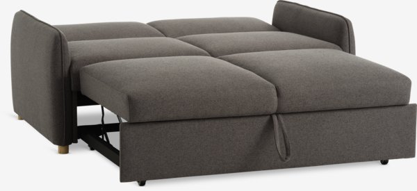 Divano letto LYSTRUP 2 posti tessuto grigio scuro