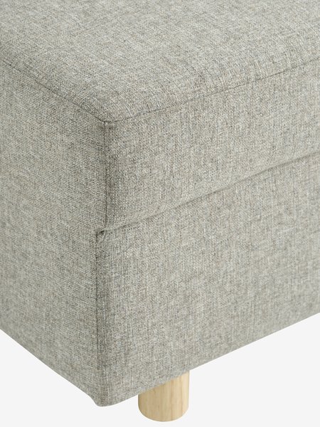 Canapé convertible OLSTRUP 1,5 places tissu gris/colo. chêne