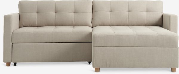 Sovesofa chaiselong TEGLHUSE beige stof