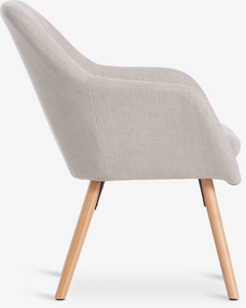 Fauteuil UDSBJERG tissu beige/chêne