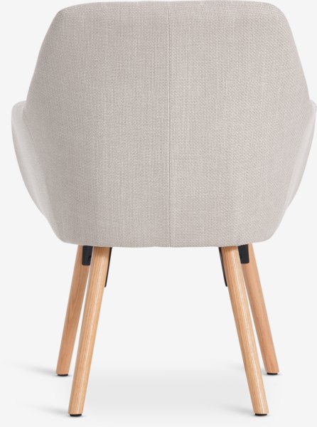 Fauteuil UDSBJERG tissu beige/chêne