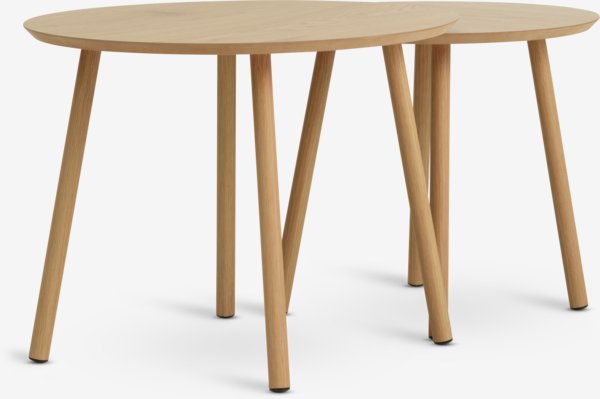 Nest of tables MUNKEBO D55/D45 oak colour pack of 2