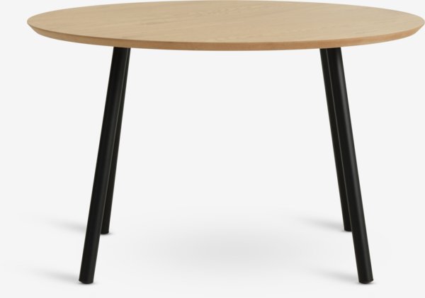 Salontafel NYBO Ø70 eiken kleur/zwart