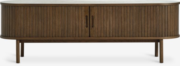 TV-Bank LYNGVIG 160cm 2 Rollladen-Türen Eiche dunkel