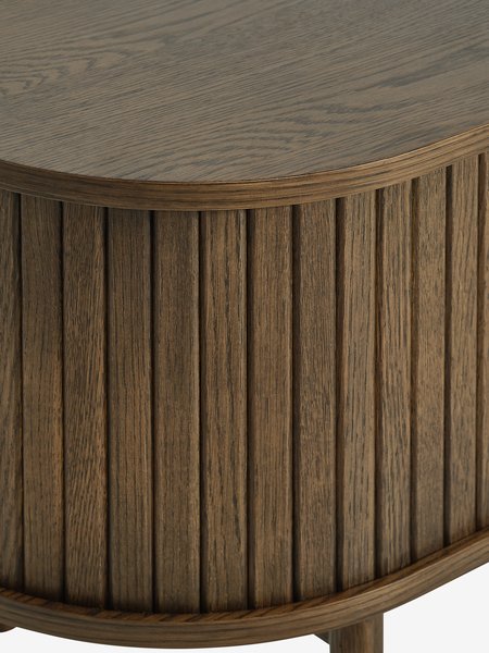 TV-Bank LYNGVIG 160cm 2 Rollladen-Türen Eiche dunkel