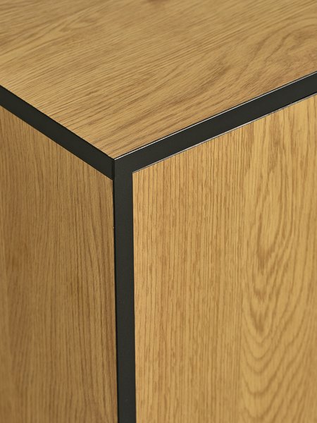 TV-stalak DENSE 2 vrata 1 ladica topli hrast boja/crna