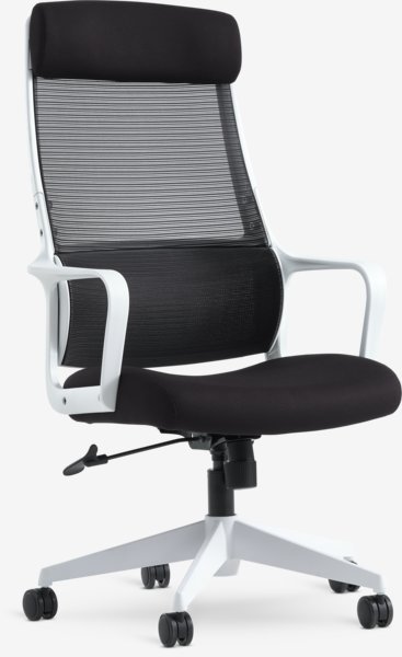 Office chair HEDENSTED black fabric/white