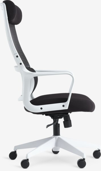 Office chair HEDENSTED black fabric/white