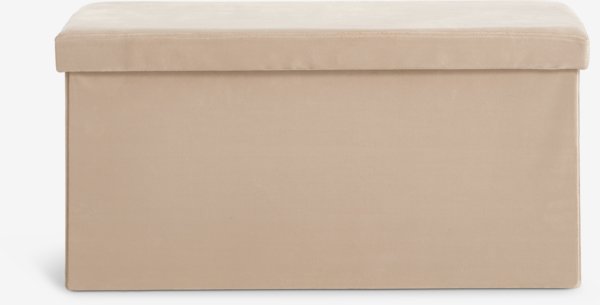 Pouffe AUNING 76x38 w/storage dark sand velvet