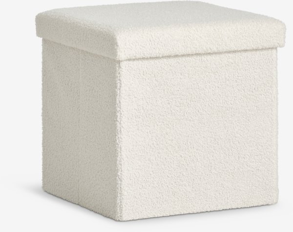 Pouffe NYSTED 38x38 w/storage off-white teddy