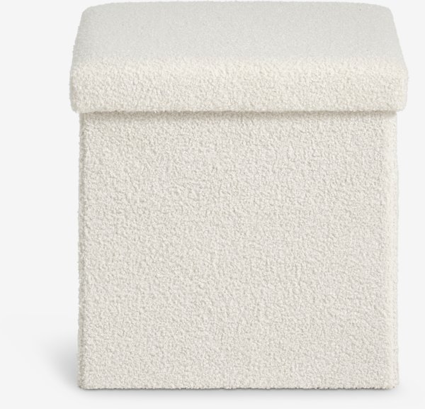 Pouffe NYSTED 38x38 w/storage off-white teddy