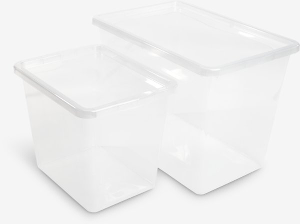 Opbevaringsboks BASIC BOX 80L m/låg transparent