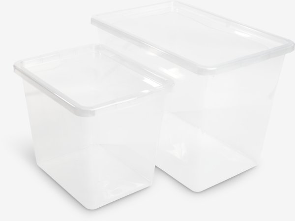 Storage box BASIC BOX 80L w/lid transparent