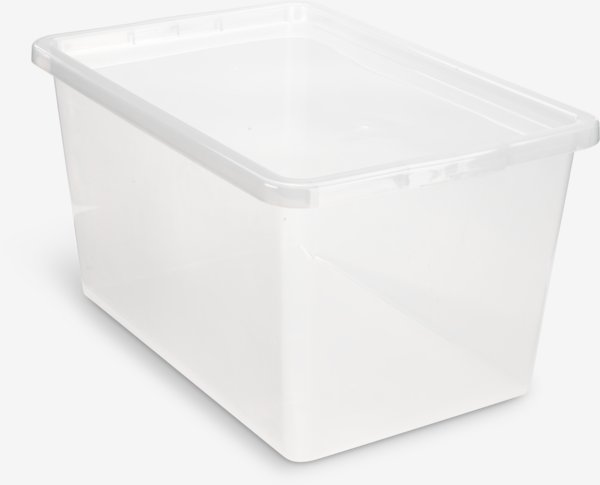 Storage box BASIC BOX 52L w/lid transparent