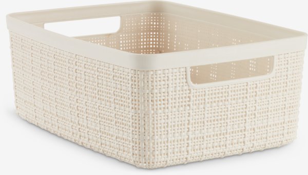 Panier JUTE 5L plastique blanc cassé