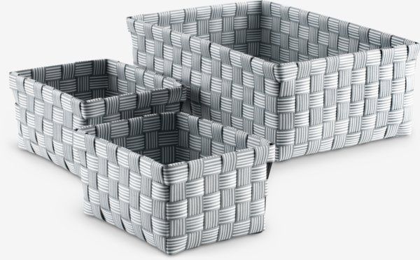 Basket STINUS grey set of 3