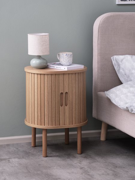 Bedside table LYNGVIG 2 tambour doors natural oak