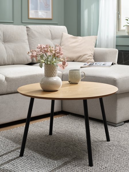 Table basse NYBO Ø70 couleur chêne/noir
