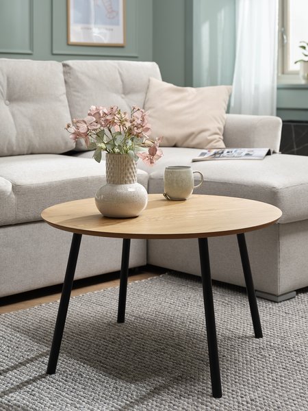 Coffee table NYBO D70 oak colour/black | JYSK