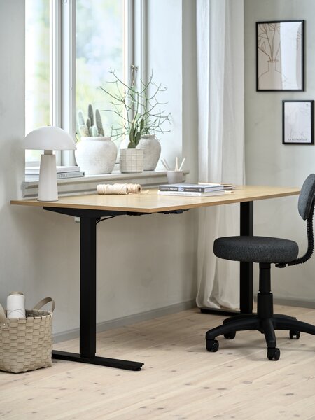 Height adjustable desk SVANEKE 80x160 oak colour/black