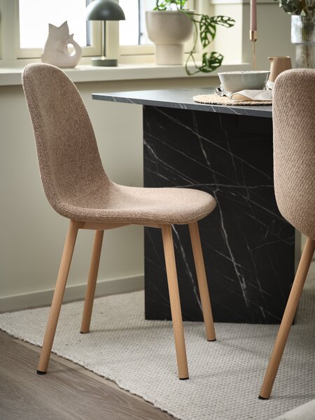 Dining chair EJSTRUP dark sand/natural oak colour