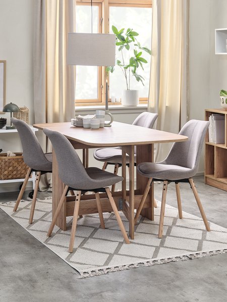 ALLING L100/163 table oak + 4 KASTRUP chairs sand