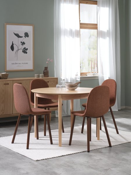 MARSTRAND D110 table dark oak + 4 EJSTRUP terracotta