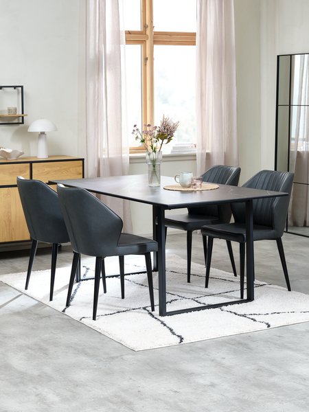 MOSELUND L180 table céramique + 4 LUNDERSKOV chaises noir