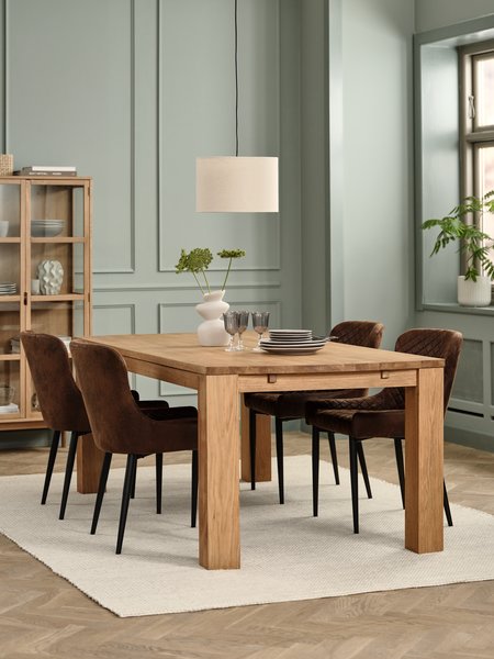 OLDE Tavolo L200 rovere + 4 PEBRINGE Sedie marrone/nero