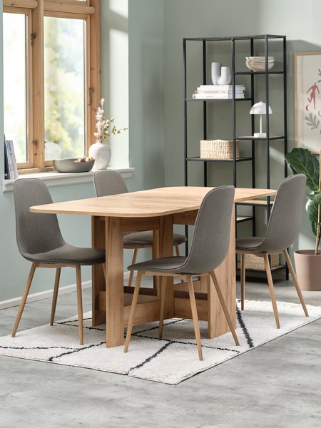 ALLING L100/163 table oak + 4 BISTRUP chairs olive/oak