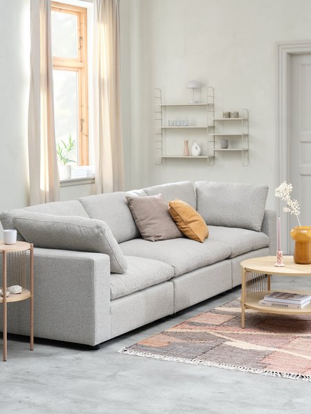 Modulsofa LUNDBY 3-pers. sandfarvet stof