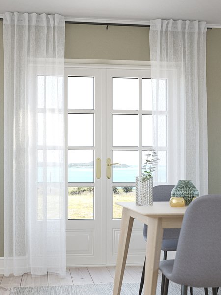 Curtain UNNEN 1x140x300 linen-look white