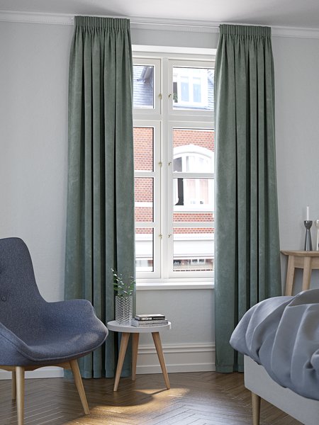 Blackout curtain ARA 1x140x300 corduroy green