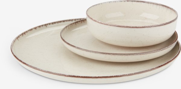 Plato FERDUS Ø27cm gres porcelánico beis