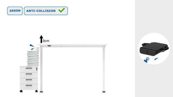 Verstelbaar bureau SVANEKE 80x160 wit