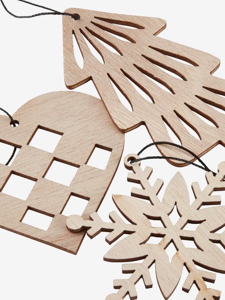 Kerstdecoratie BESTLA 6 stuks naturel