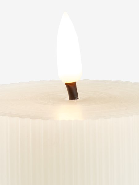 LED pillar candle GALAR D8xH10cm with timer white