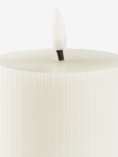 LED pillar candle GALAR D8xH10cm with timer white