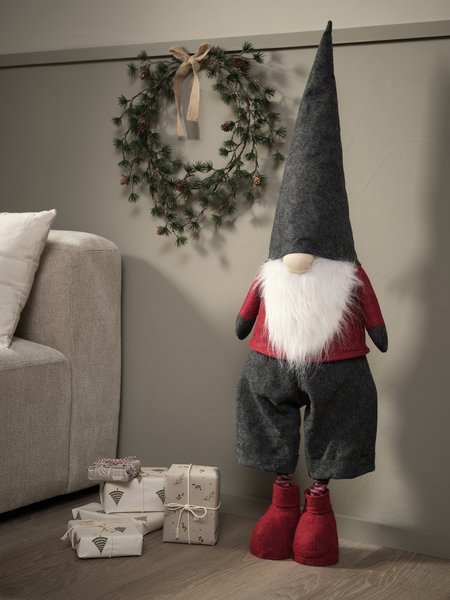 Lutin de Noël HALM H80-120cm rouge/gris