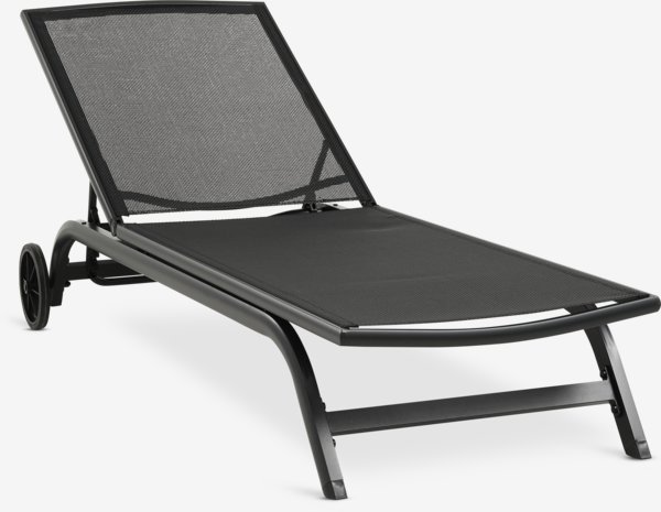 Sun lounger HANSTHOLM W76xL200 black