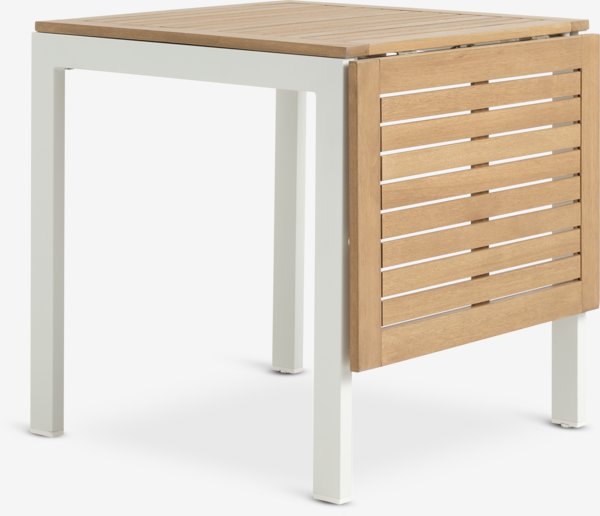 Table RAMTEN L72/126 bois dur + 4 chaises SLITE blanc