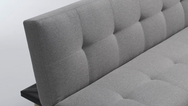Sofa bed HOLSTED grey fabric/natural