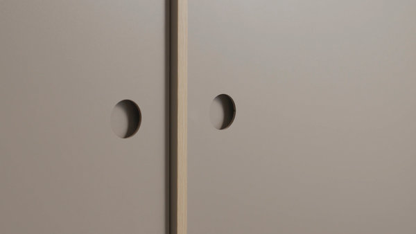 Garderob ANNISSE 105x200 2 dörrar grå/natur